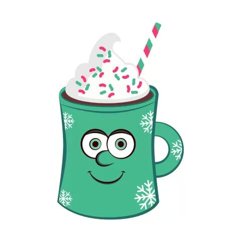 Hot chocolate in a green cup